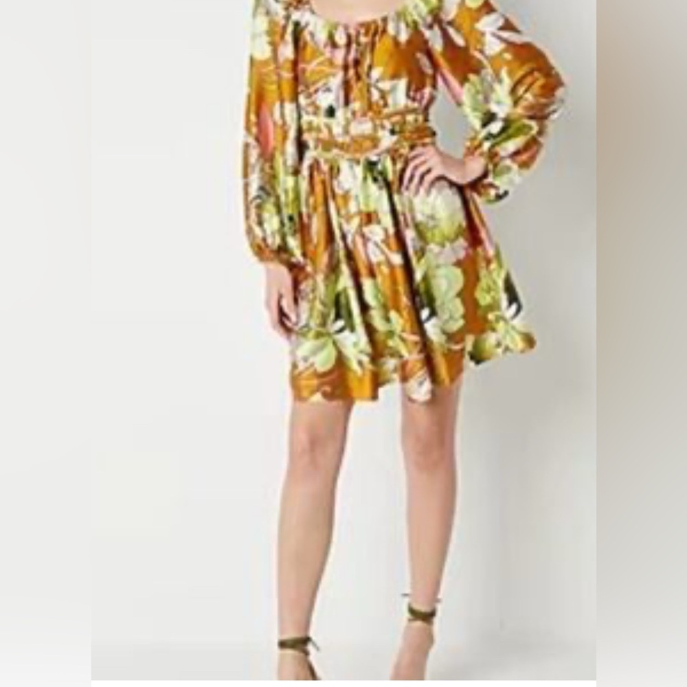Ryegrass Balloon sleeve Floral Dress